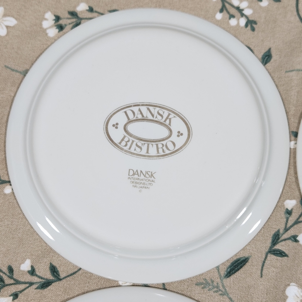 Dansk Bistro Kronborg Red Berries & Leaves Trim Saucers Vintage Dansk NR Japan - Picture 10 of 14